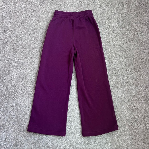 Nike Girls Size M Purple Wide Leg Fleece Sweatpants High Rise Pockets - Picture 7 of 7